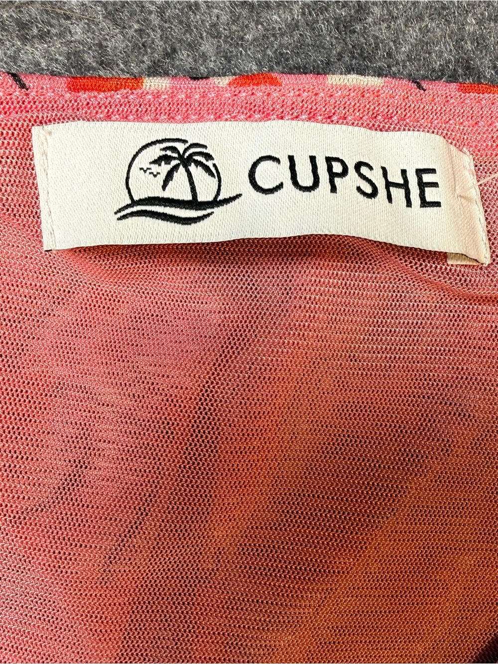 Cupshe NWT Cherry Print Mesh Midi Dress Small Pink Square Neck Coquette Y2K - Picture 9 of 15
